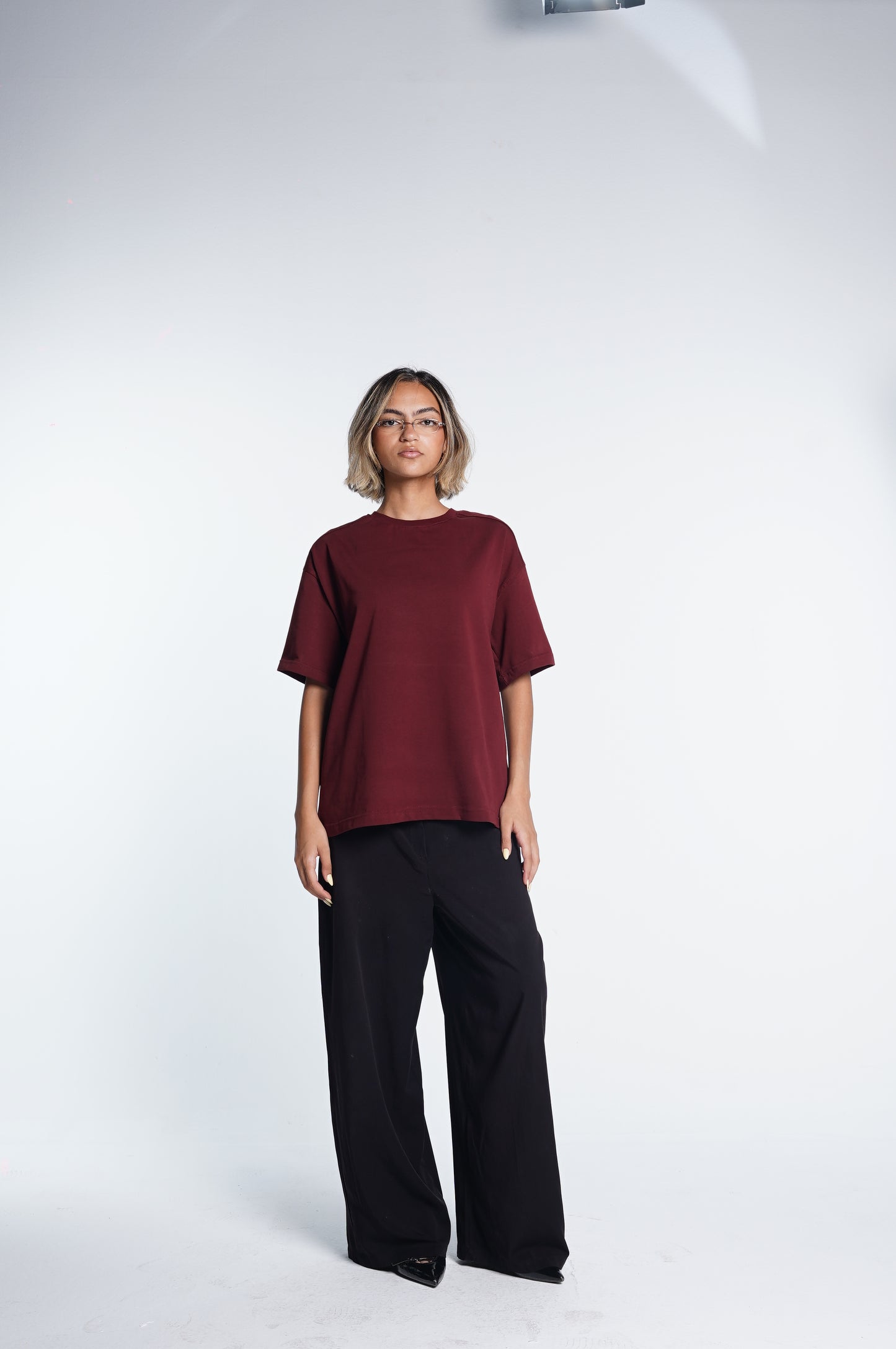 Basic boxy fit Burgundy Tee