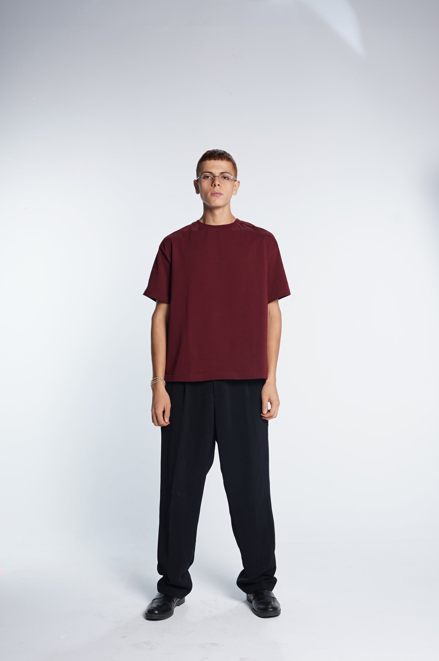 Basic boxy fit Burgundy Tee