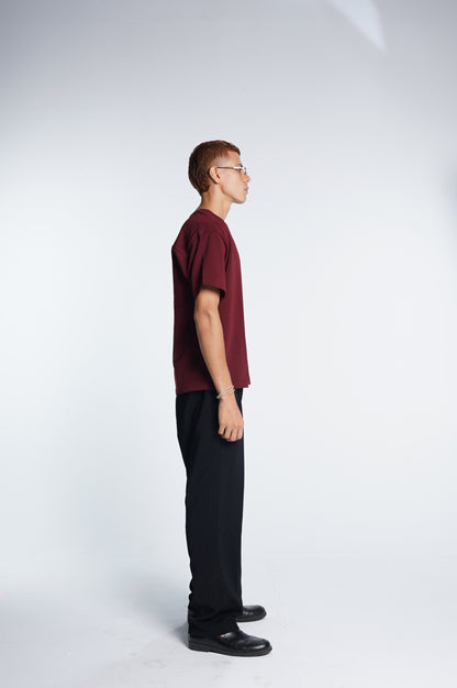 Basic boxy fit Burgundy Tee