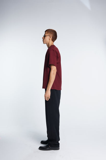 Basic boxy fit Burgundy Tee