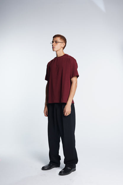 Basic boxy fit Burgundy Tee