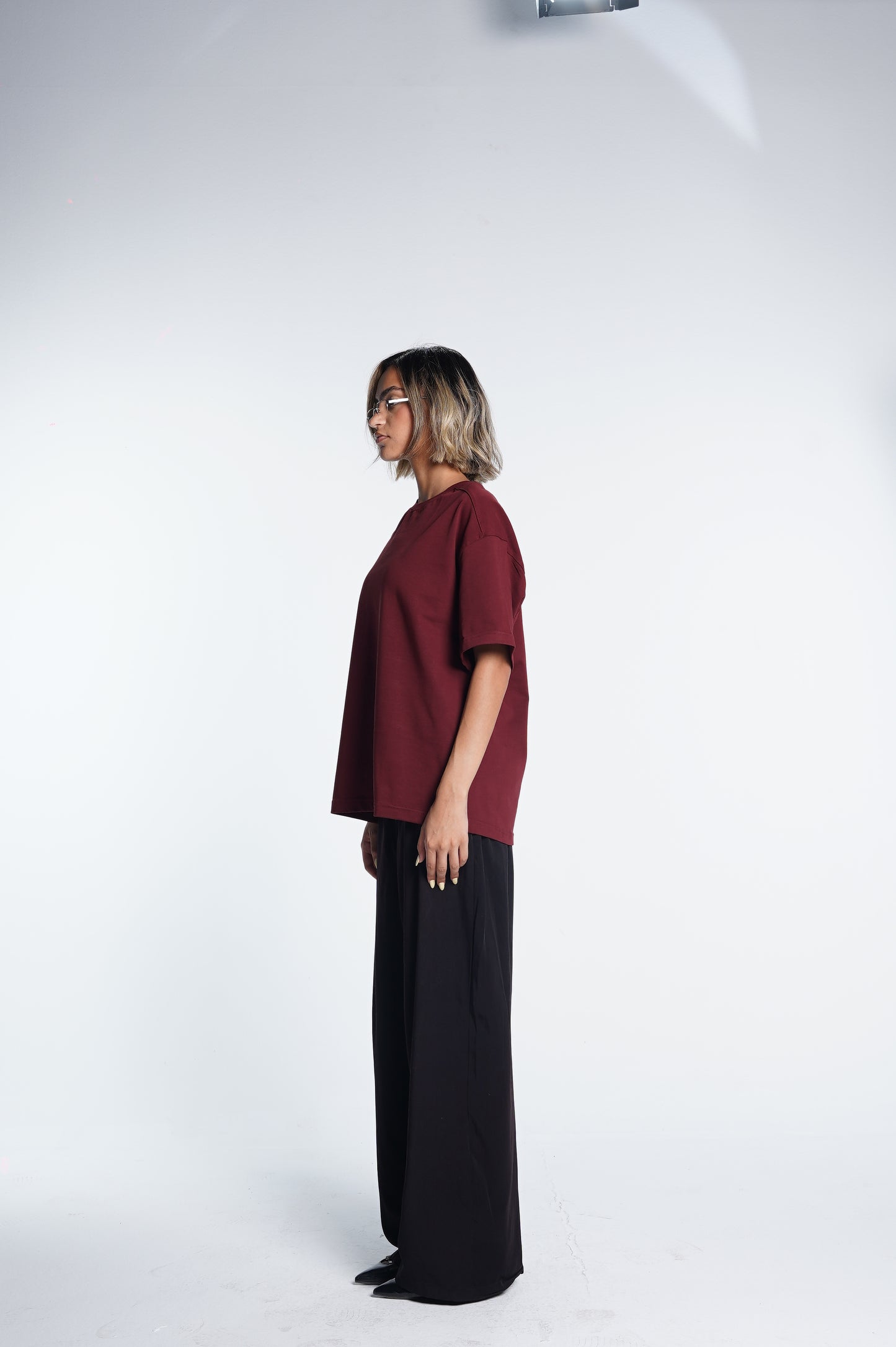 Basic boxy fit Burgundy Tee
