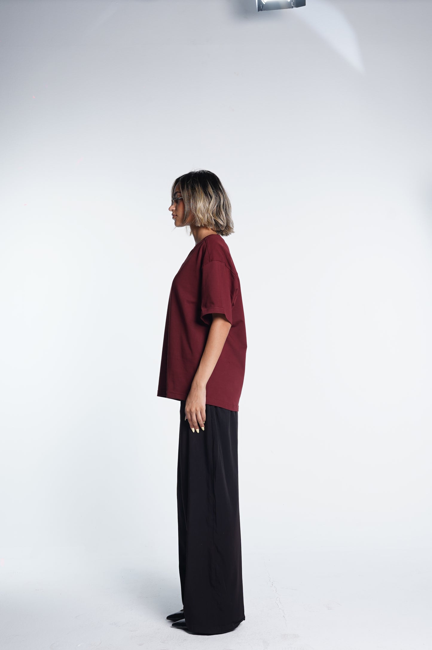 Basic boxy fit Burgundy Tee