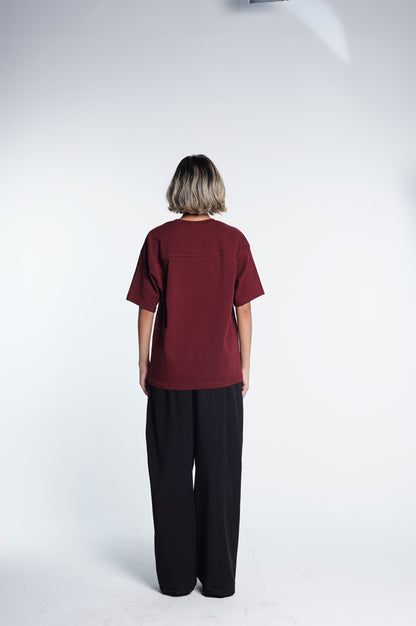 Basic boxy fit Burgundy Tee
