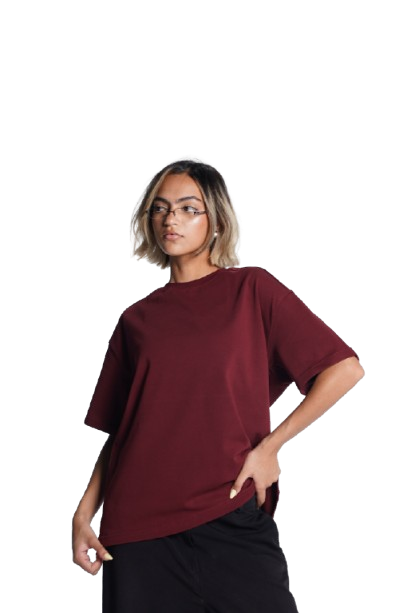 Basic boxy fit Burgundy Tee